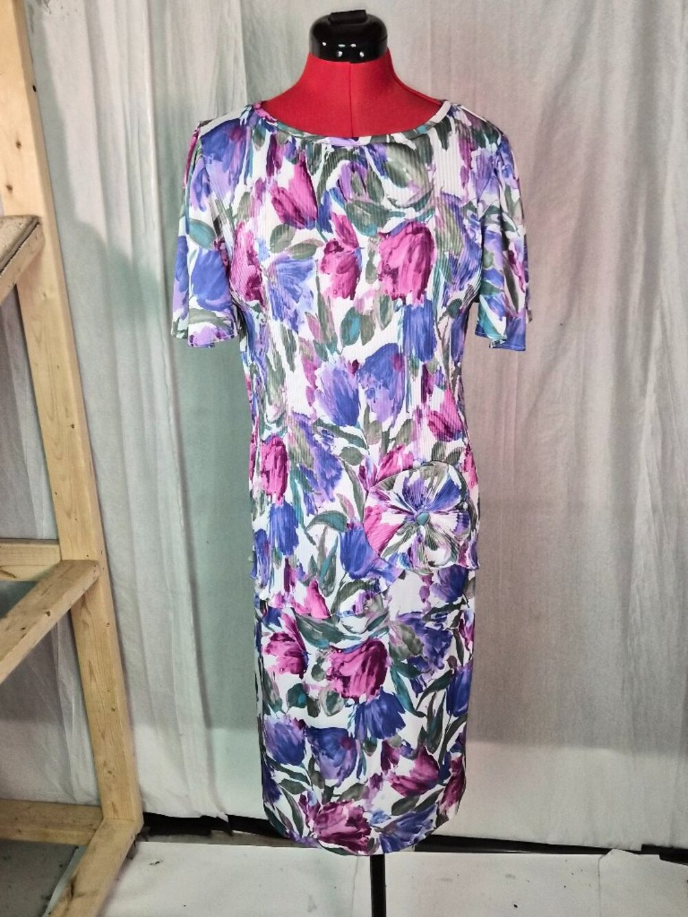 Whirlaway Vintage 80s Floral Midi Dress Size 12 Cottagecore Summer USA G778